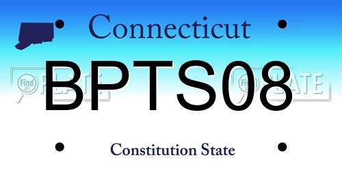 BPTS08 Connecticut License Plate
