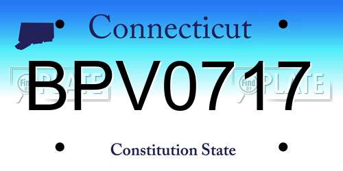 BPV0717 Connecticut License Plate