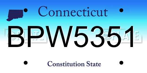 BPW5351 Connecticut License Plate