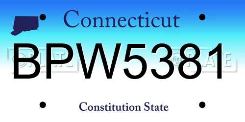 BPW5381 Connecticut License Plate
