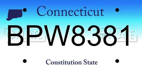 BPW8381 Connecticut License Plate