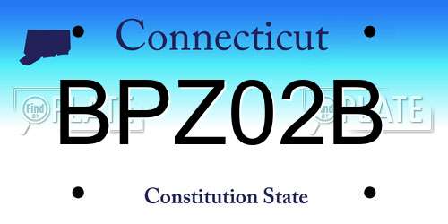 BPZ02B Connecticut License Plate