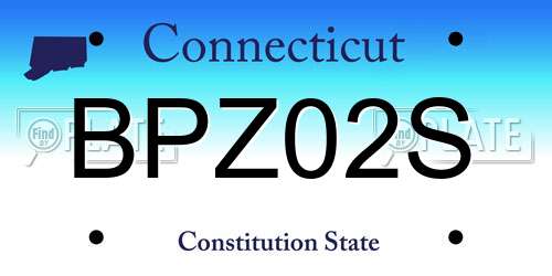 BPZ02S Connecticut License Plate