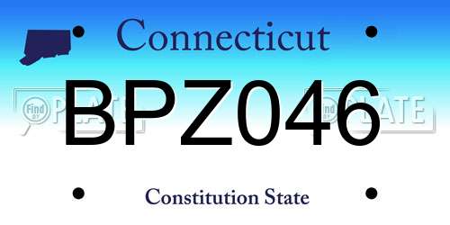 BPZ046 Connecticut License Plate