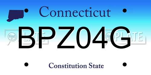 BPZ04G Connecticut License Plate