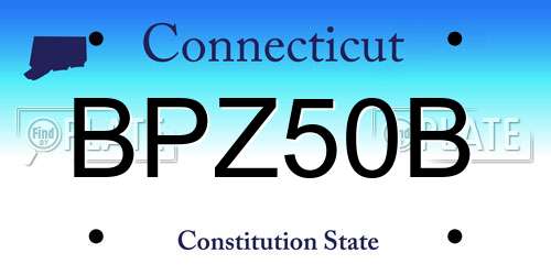 BPZ50B Connecticut License Plate