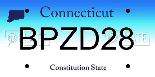 BPZD28 Connecticut License Plate
