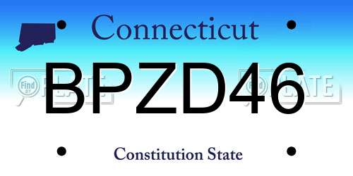 BPZD46 Connecticut License Plate