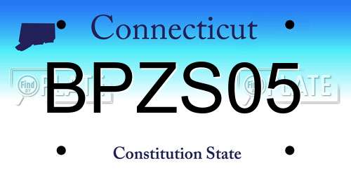 BPZS05 Connecticut License Plate