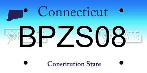 BPZS08 Connecticut License Plate