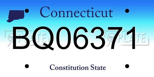 BQ06371 Connecticut License Plate
