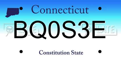 BQ0S3E Connecticut License Plate