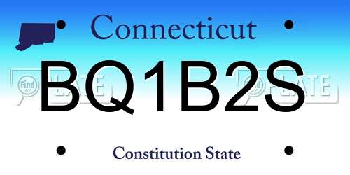 BQ1B2S Connecticut License Plate