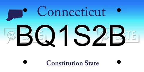 BQ1S2B Connecticut License Plate