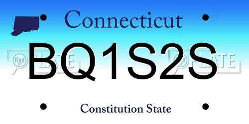 BQ1S2S Connecticut License Plate