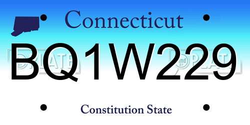 BQ1W229 Connecticut License Plate