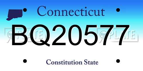 BQ20577 Connecticut License Plate