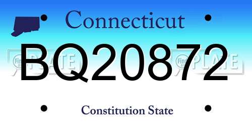 BQ20872 Connecticut License Plate