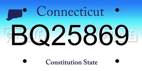 BQ25869 Connecticut License Plate