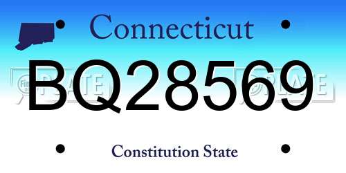 BQ28569 Connecticut License Plate