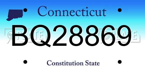 BQ28869 Connecticut License Plate