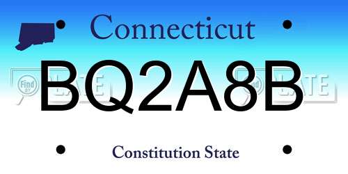 BQ2A8B Connecticut License Plate