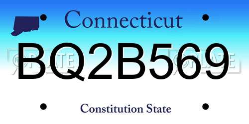 BQ2B569 Connecticut License Plate