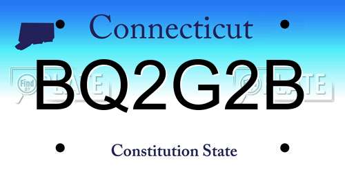 BQ2G2B Connecticut License Plate