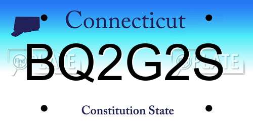BQ2G2S Connecticut License Plate