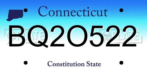 BQ2O522 Connecticut License Plate