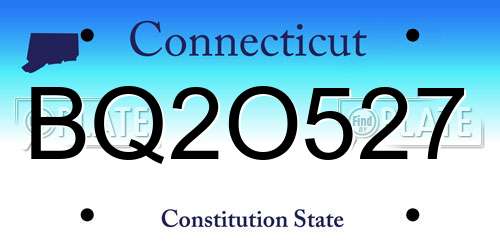 BQ2O527 Connecticut License Plate