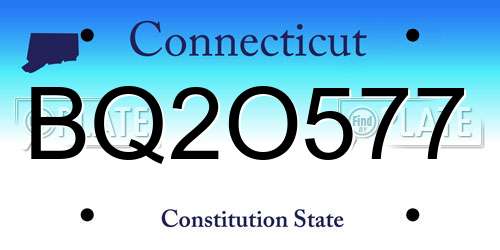 BQ2O577 Connecticut License Plate
