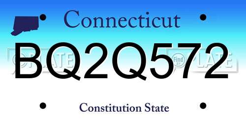 BQ2Q572 Connecticut License Plate