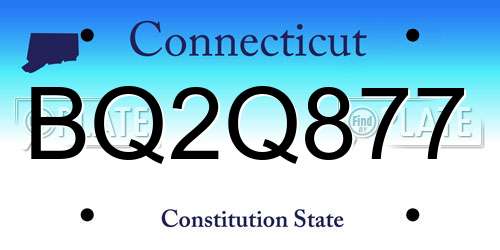 BQ2Q877 Connecticut License Plate