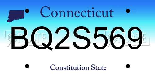 BQ2S569 Connecticut License Plate