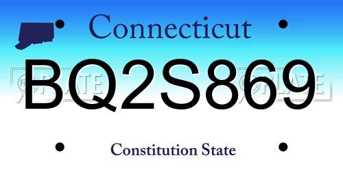 BQ2S869 Connecticut License Plate