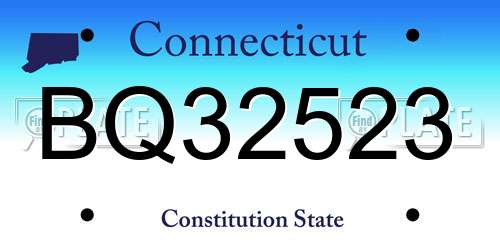 BQ32523 Connecticut License Plate