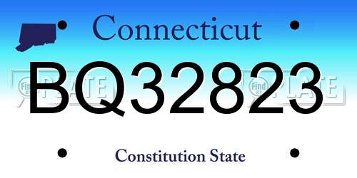 BQ32823 Connecticut License Plate