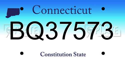 BQ37573 Connecticut License Plate