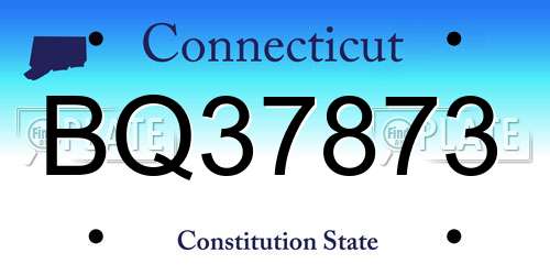BQ37873 Connecticut License Plate