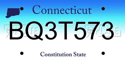 BQ3T573 Connecticut License Plate