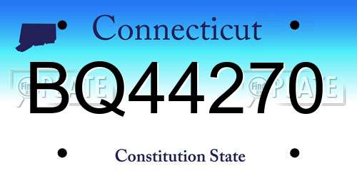 BQ44270 Connecticut License Plate