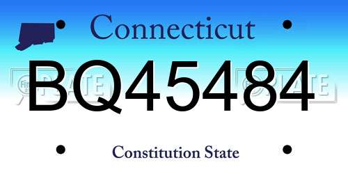 BQ45484 Connecticut License Plate