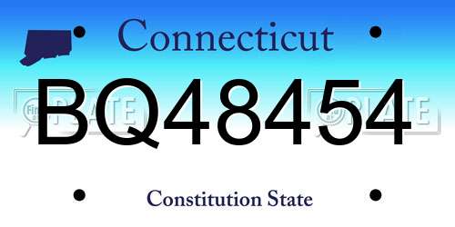 BQ48454 Connecticut License Plate
