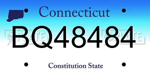 BQ48484 Connecticut License Plate