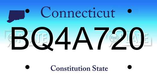 BQ4A720 Connecticut License Plate