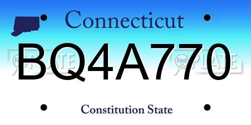 BQ4A770 Connecticut License Plate