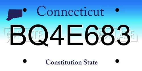 BQ4E683 Connecticut License Plate