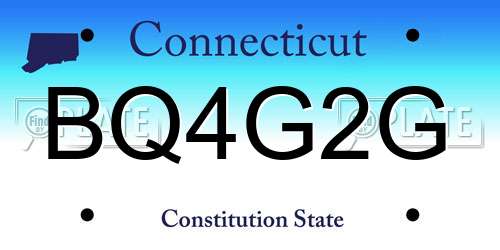BQ4G2G Connecticut License Plate
