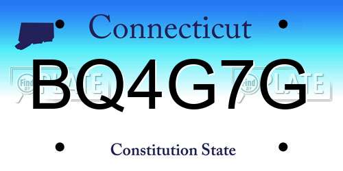 BQ4G7G Connecticut License Plate